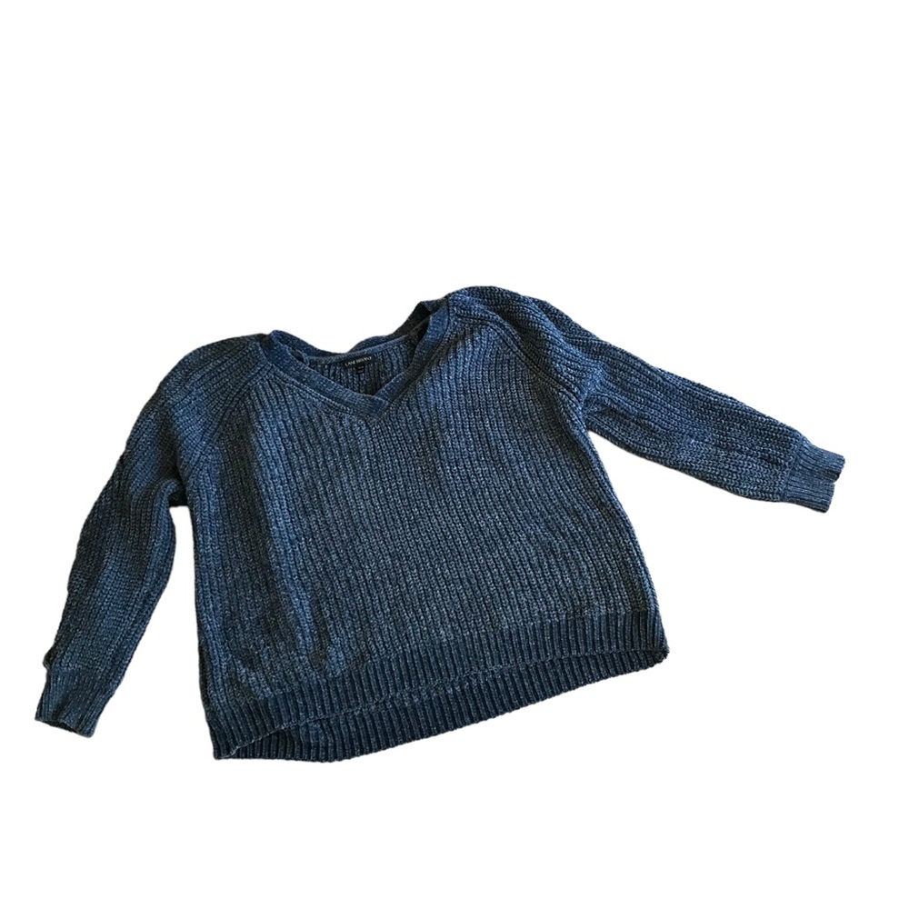 Lane Bryant Plus Size Soft Medium Blue Tight Knot Sweater Sz 14